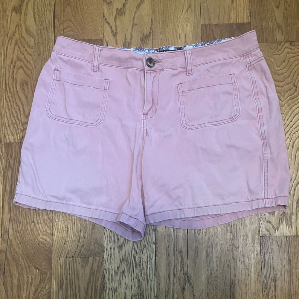 One 5 One Shorts Women Size 10/30 Pink Front Pocket Used Nantucket Reds Faded